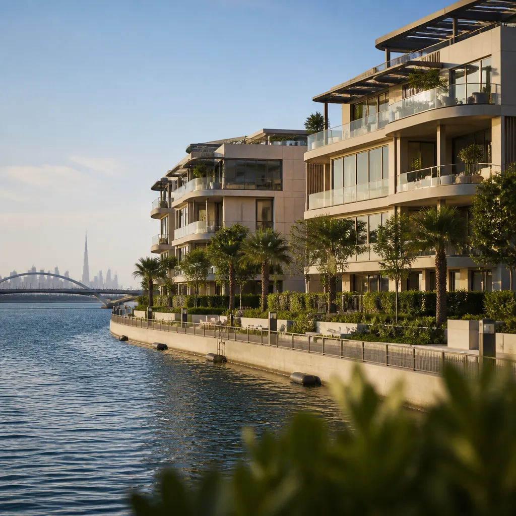 Современные жилые здания у Dubai Water Canal в Дубае