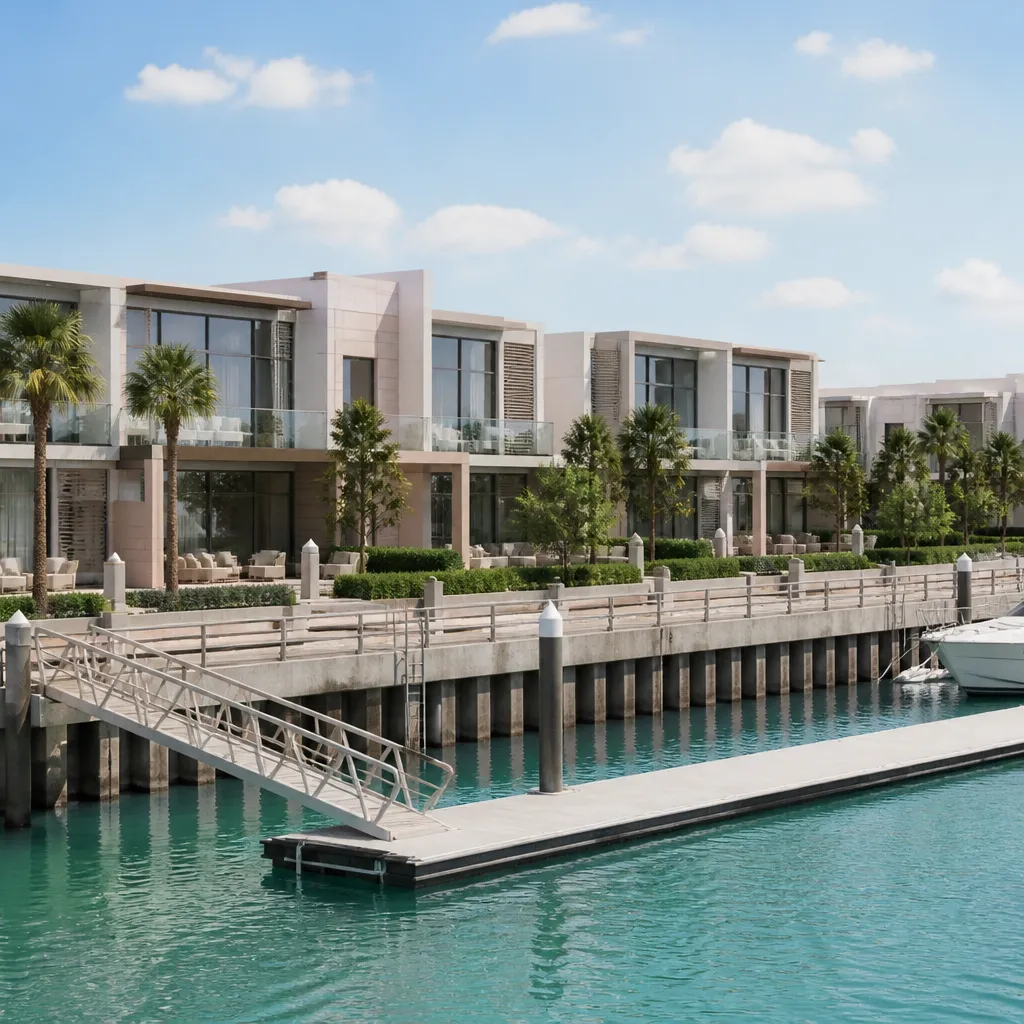 Современные таунхаусы у канала на Yas Island в Абу-Даби