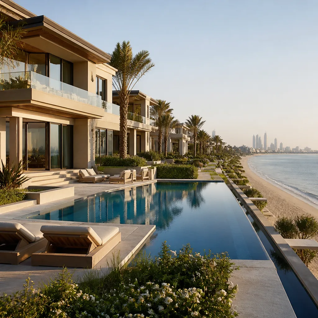 Современные пляжные виллы на Palm Jebel Ali в Дубае