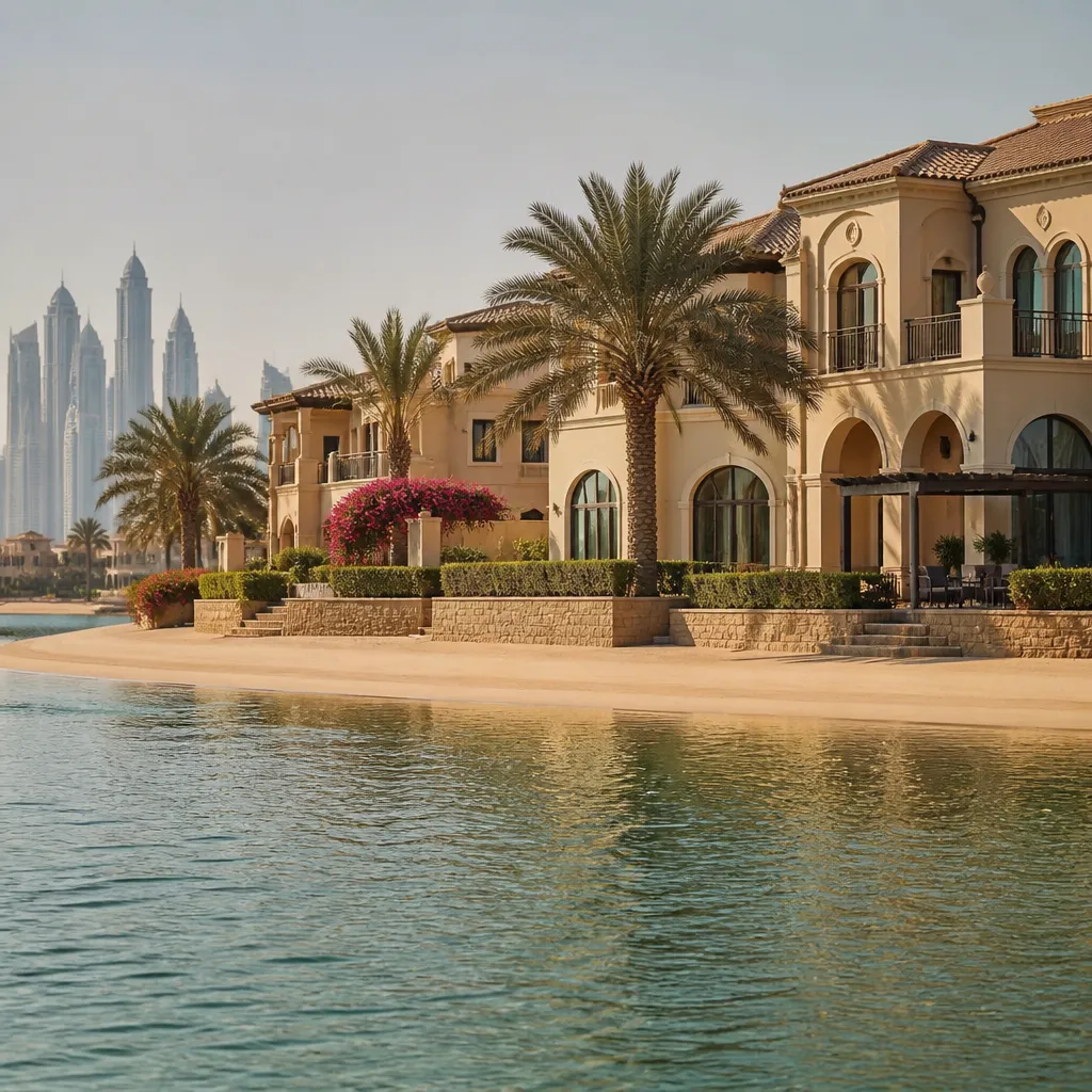 Панорамный вид на прибрежные проекты Nakheel в Дубае