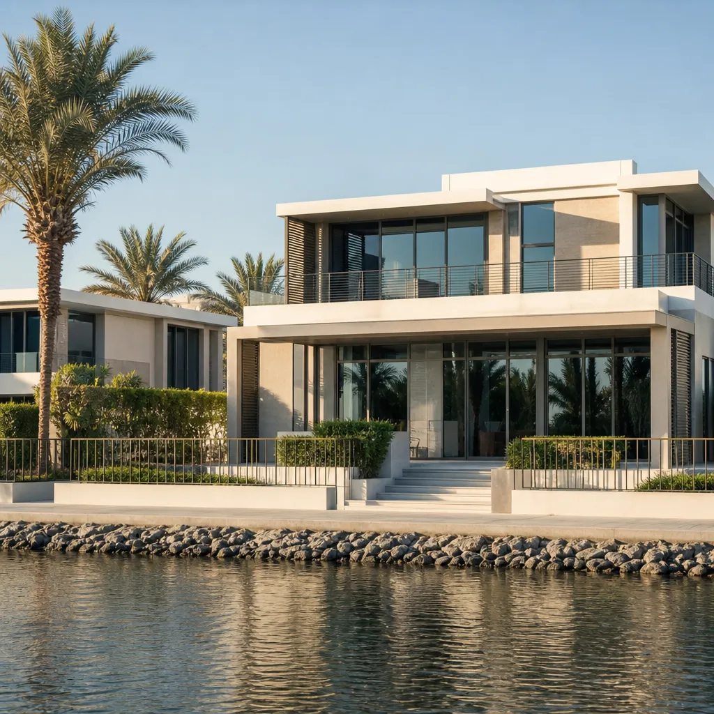 Современные виллы у воды на Yas Island в Абу-Даби