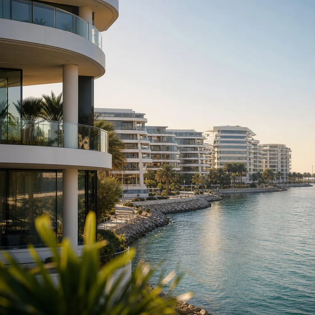 Современная жилая застройка и набережная Yas Island в Абу-Даби